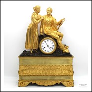Antico Orologio a Pendolo Carlo X (Restaurazione) in bronzo dorato (H.55) - epoca XIX secolo