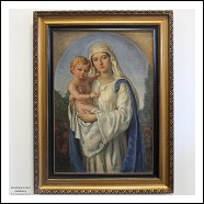 Antico Dipinto ad olio su tela con cornice dorata - firmato e datato 1902