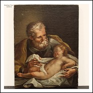 Antico dipinto ad olio su tela - Italia epoca 700