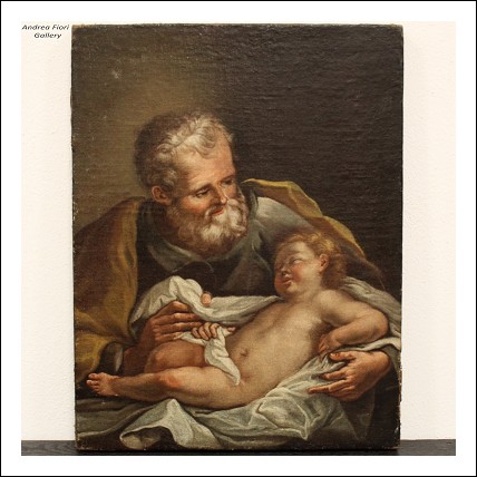 Antico dipinto ad olio su tela - Italia epoca 700