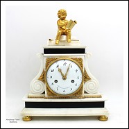 Antico Orologio a Pendolo Luigi XVI in bronzo dorato e marmo - epoca 700