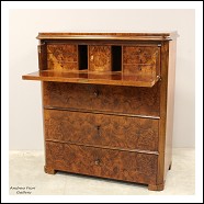 Antico cassettone comò ribalta Biedermeier in noce - epoca 800