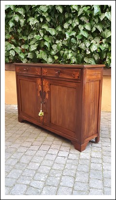 Credenza antica servante stretta con intarsi