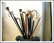 Elegantissimo bastone da passeggio e sostegno per Gentildonna, in argento con monogramma, XIX secolo