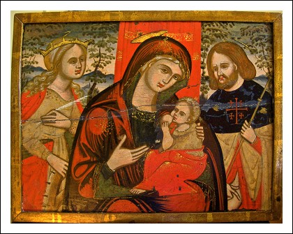 Madoner Veneto-cretese. \"Madonna del latte con il Bambino \". XVI secolo. 