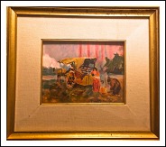 CARLO CHERUBINI, (1897 - 1978 ). Olio su tavola. \" I girovaghi\".
