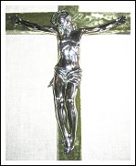 Grande Crocifisso in argento XVIII secolo. Molto probabilmente Napoli. Cm.41 X 35  