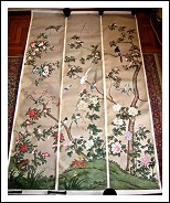Scroll ( sei ) Cina, Dinastia Quing. Formano un unico paesaggio. XIX sec.  Cm. 250 x 330
